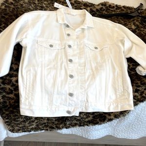 NWT -H&M White Denim Jacket  Small